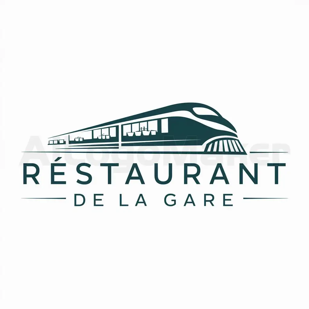 a logo design,with the text "Restaurant de la Gare", main symbol:train restaurant,Moderate,clear background