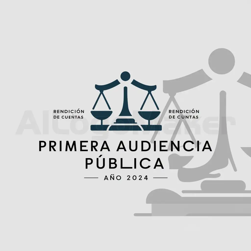 a logo design,with the text "RENDICION DE CUENTAS", main symbol:PRIMERA AUDIENCIA PÚBLICA AÑO 2024,Moderate,be used in Events industry,clear background