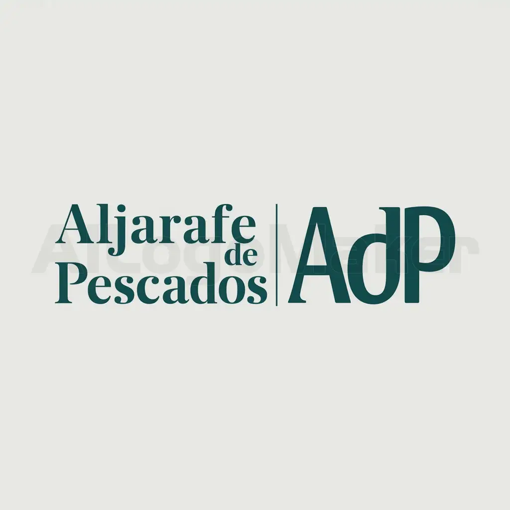 a logo design,with the text "ALJARAFE DE PESCADOS", main symbol:ADP,Moderate,clear background