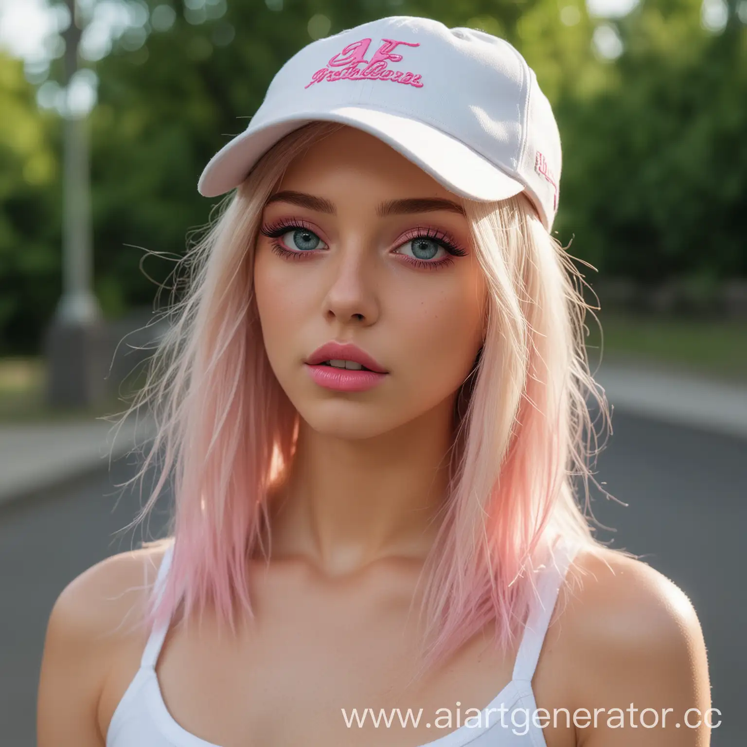 Stylish-Teen-in-Neon-Baseball-Cap-at-Empty-Park