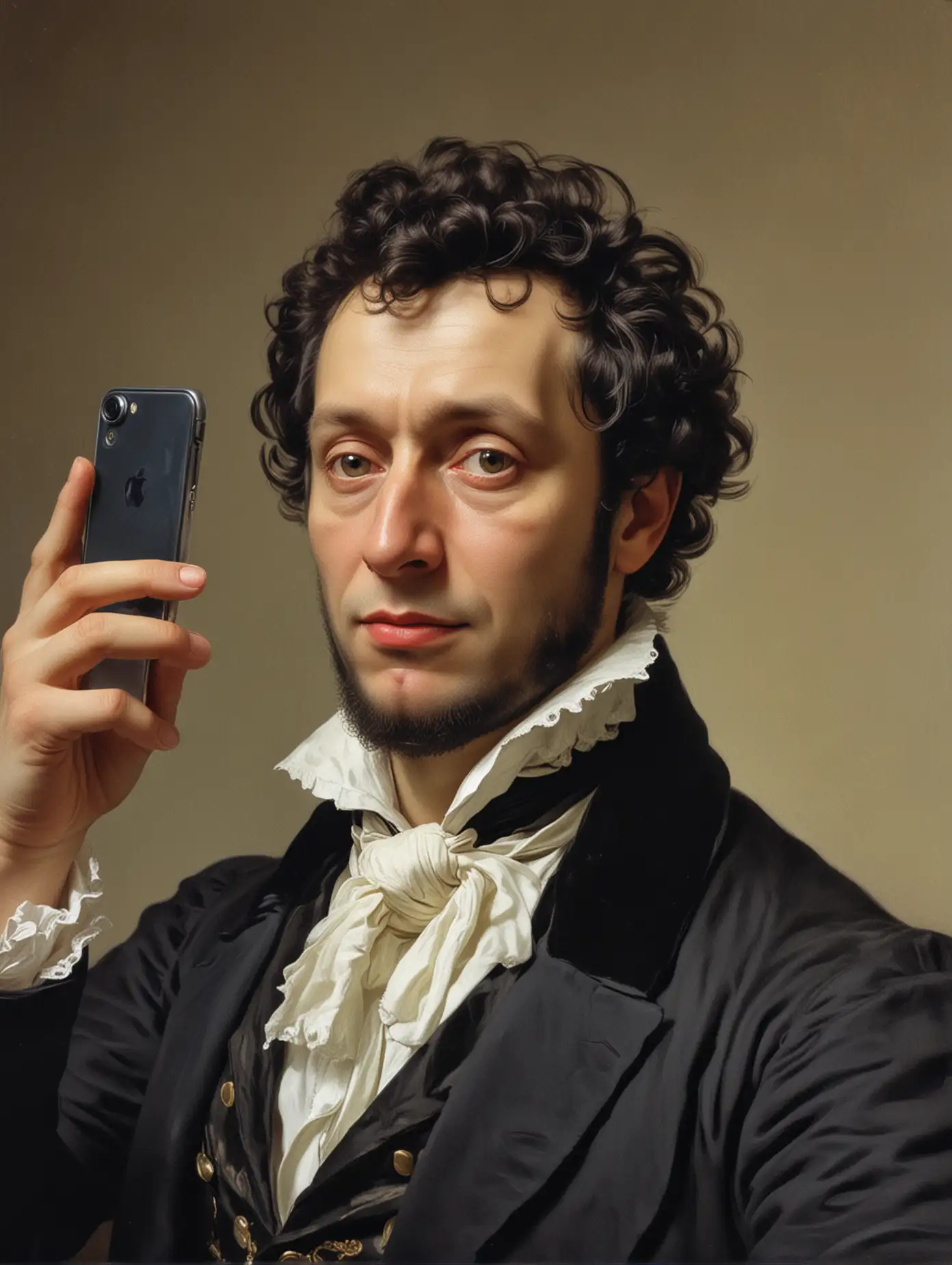 Pushkin takes a selfie
