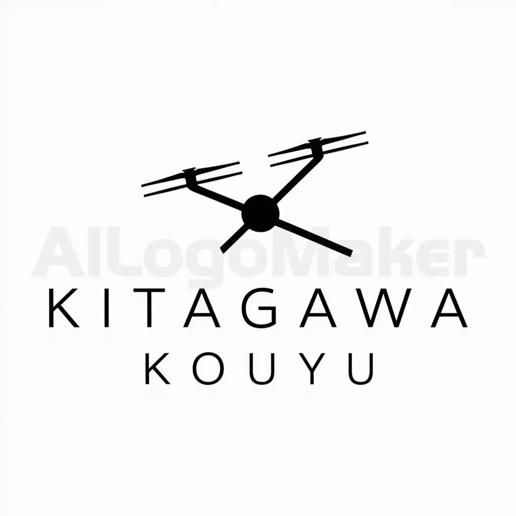 LOGO-Design-for-Kitagawa-Kouyu-Minimalistic-Drone-Diagram-at-45Degree-Angle-for-Technology-Industry
