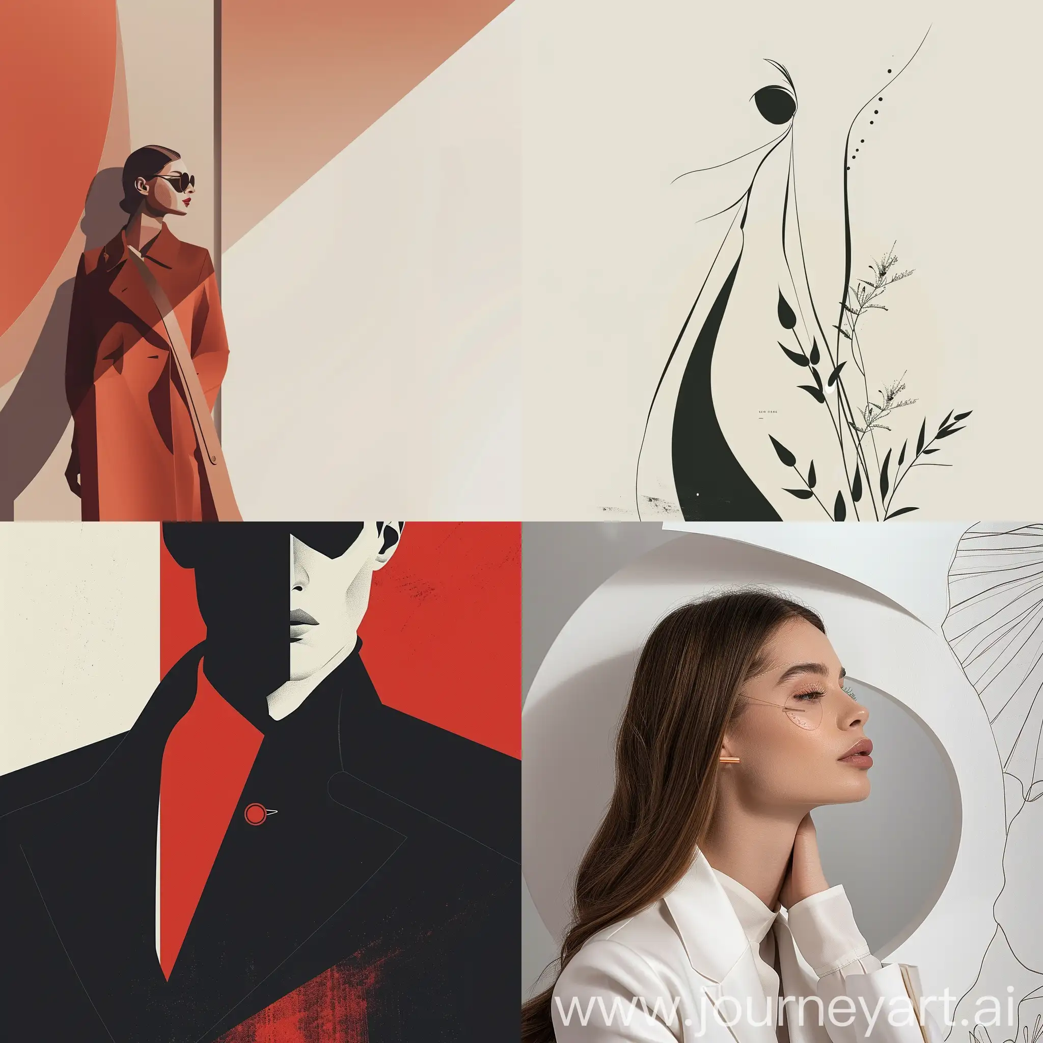 A sleek and sophisticated (((minimalist fashion brand))) ready for its launch, with an eye-catching (((poster))) featuring delicate yet powerful drawings of modern typography and understatedly elegant illustrations, colors of modern luxury providing a timelessly chic aesthetic