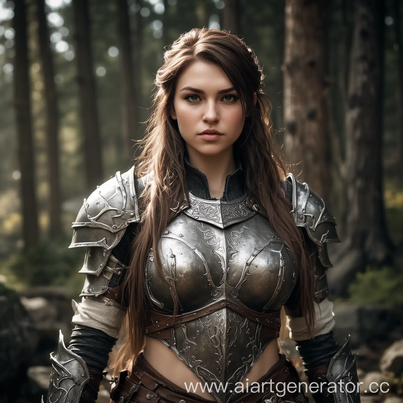 Curvy-Female-Warrior-in-Armor-Realistic-Skyrim-Cosplay-Photo