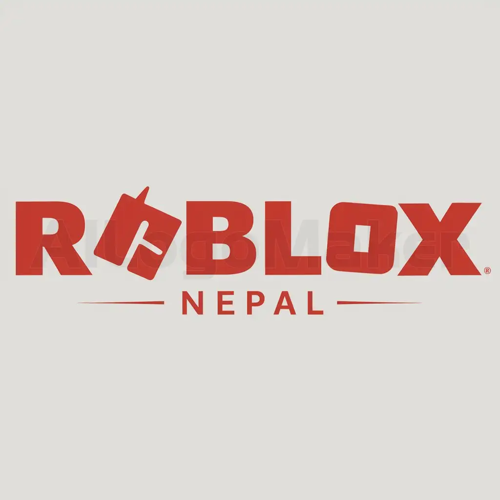 a logo design,with the text "Roblox NEPAL", main symbol:Roblox,Moderate,be used in game industry,clear background