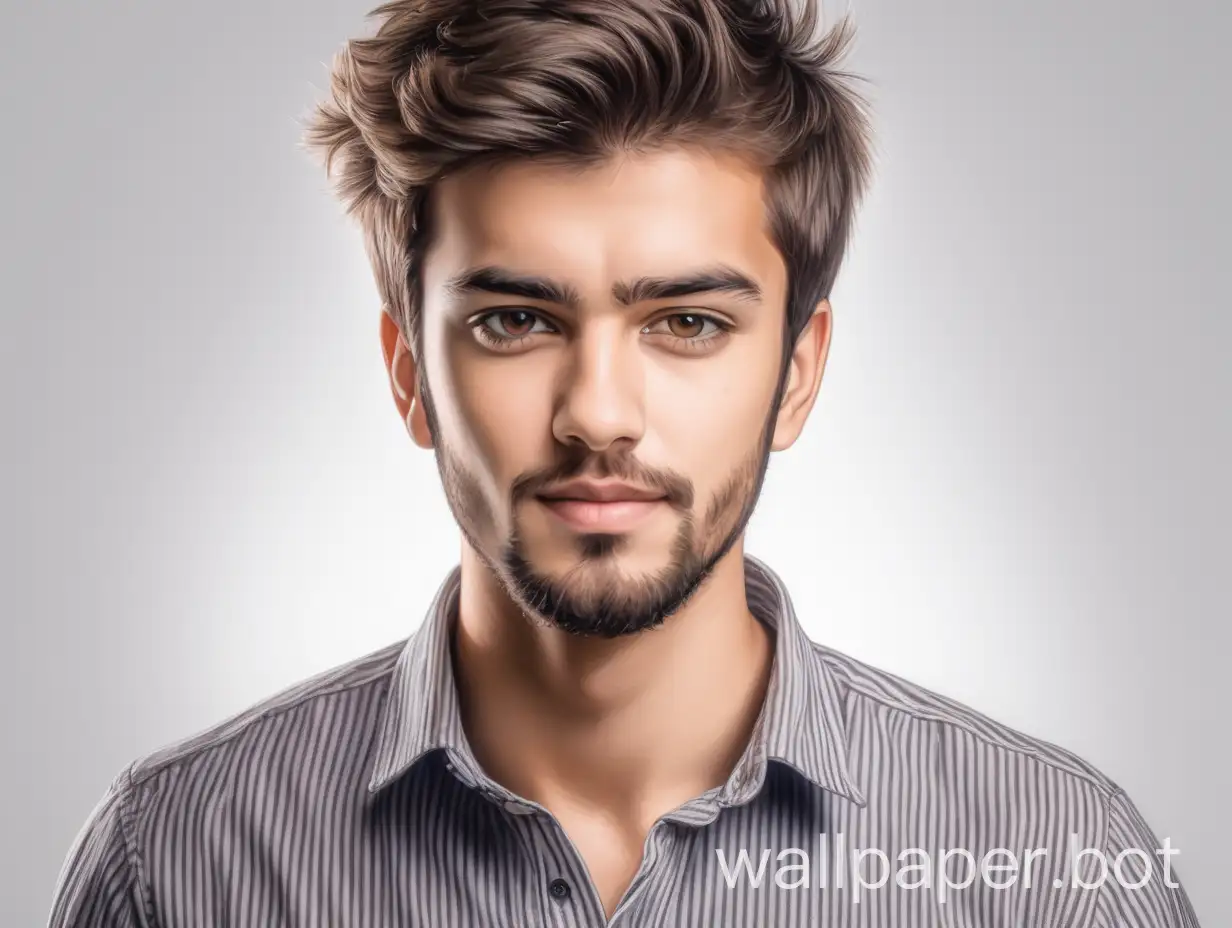 a 23 years old boy . looking confident. with small beard