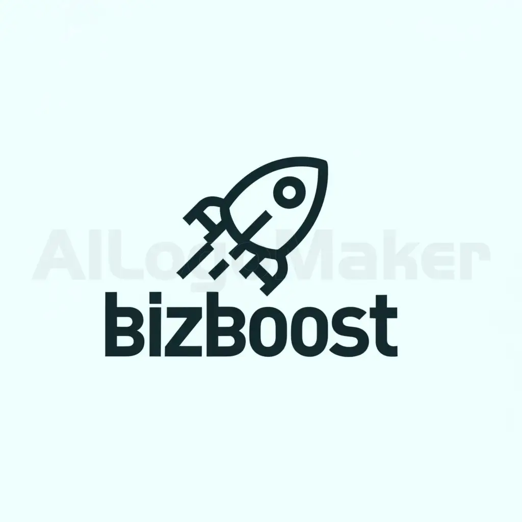 a logo design,with the text "bizboost", main symbol:rocket,Minimalistic,be used in business industry,clear background