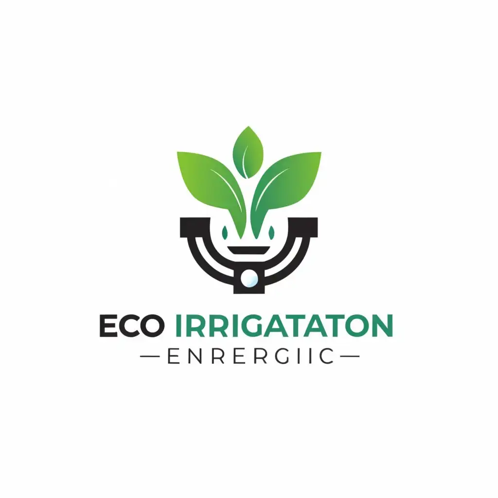 a logo design,with the text "eco irrigation energetic", main symbol:irrigation,Minimalistic,clear background