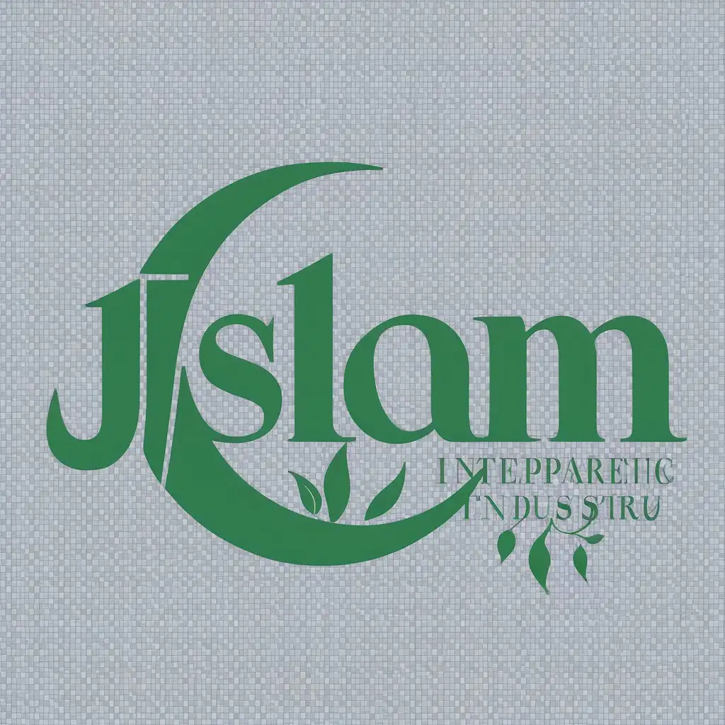 a logo design,with the text "Islam", main symbol:moon, green,Moderate,be used in Religious industry,clear background