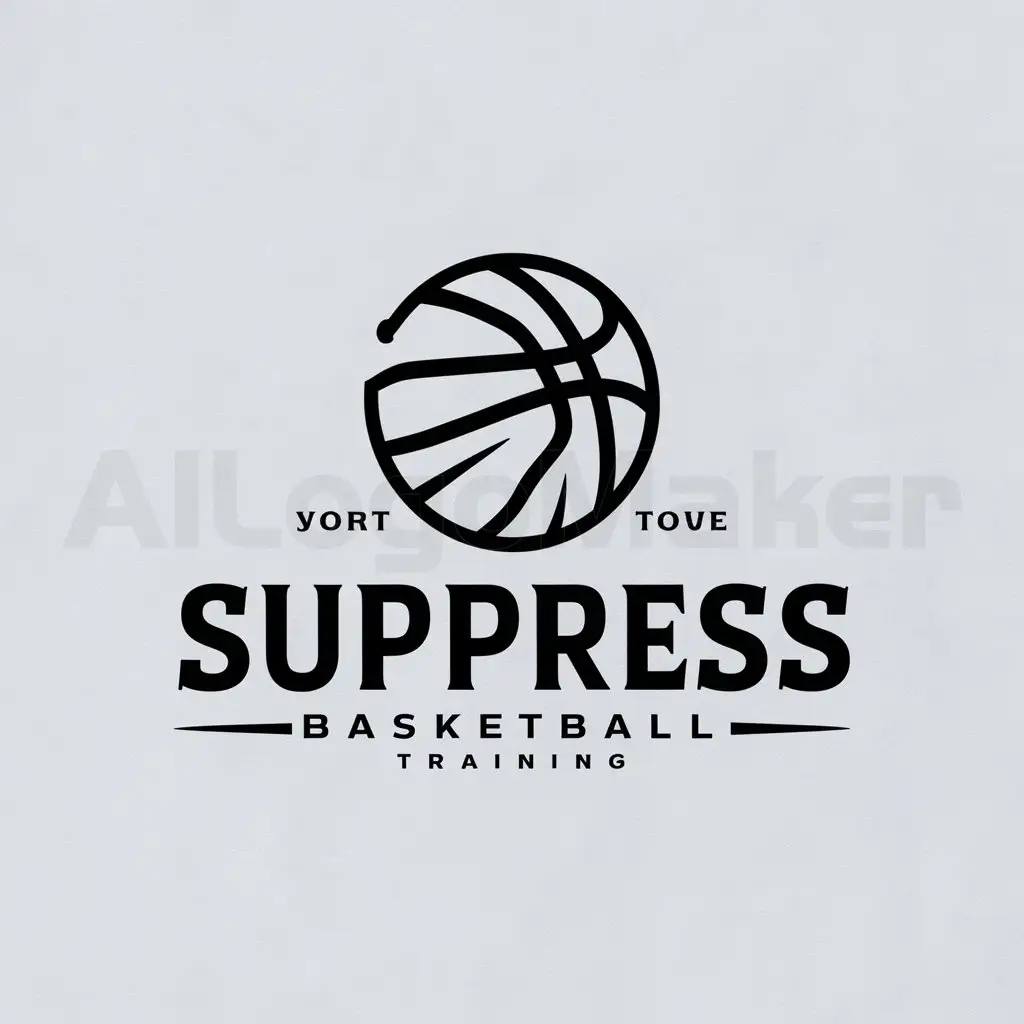 a logo design,with the text "suppress basketball training", main symbol:basketball,Moderate,be used in Sports Fitness industry,clear background