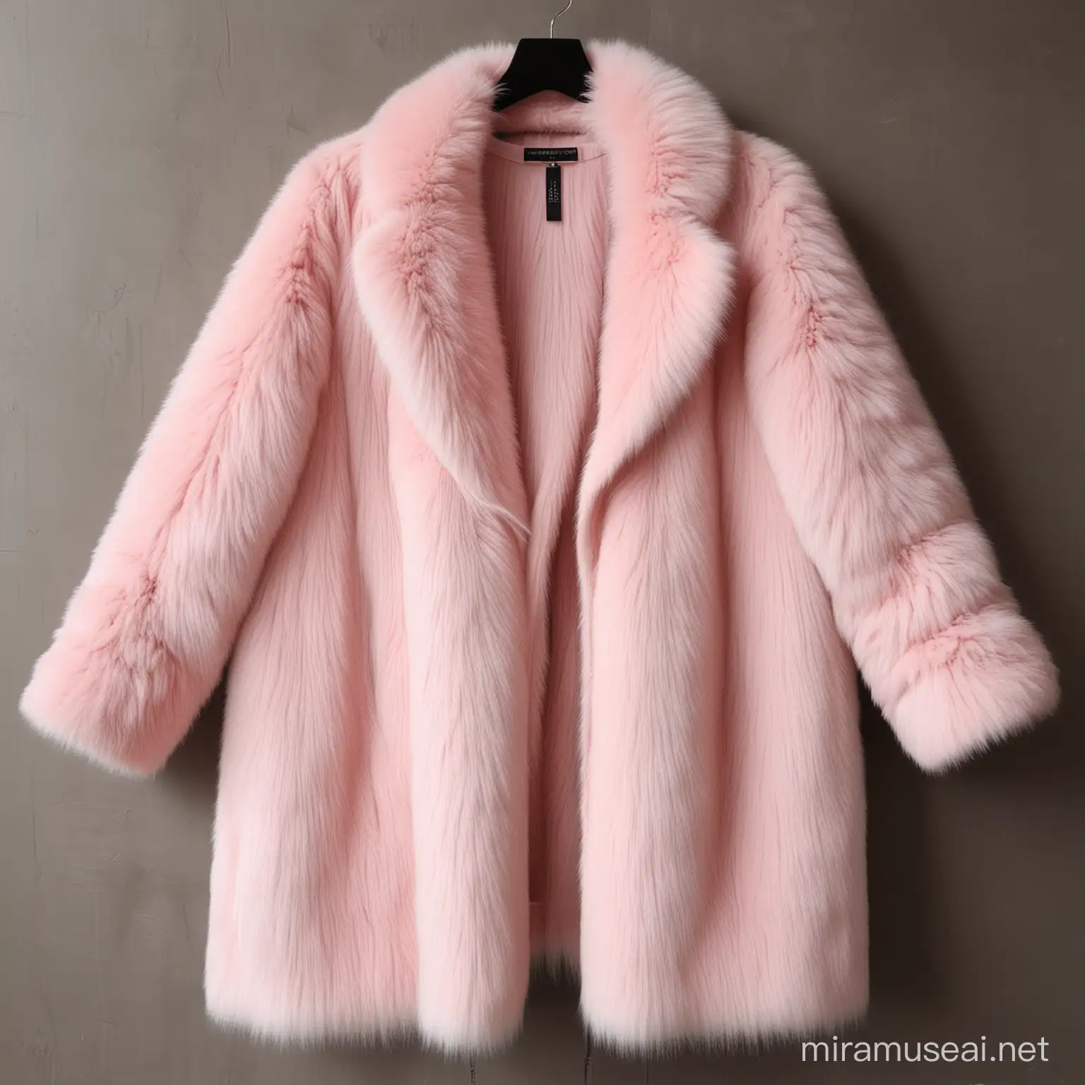 Luxurious Bohemian Fur Coats in White Pink Red and Black