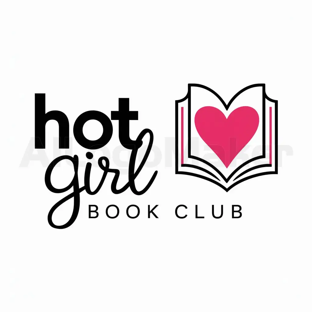 a logo design,with the text "Hot Girl Book Club", main symbol:Book,Minimalistic,clear background
