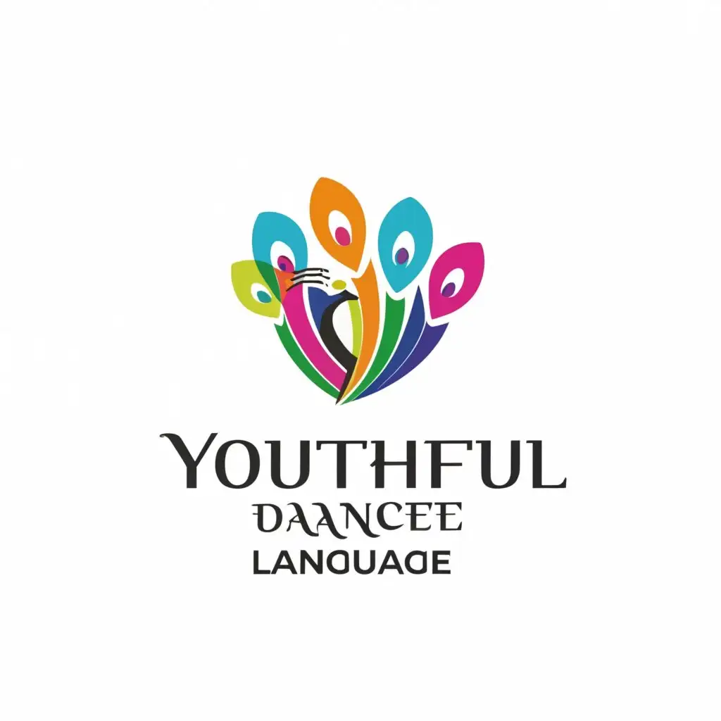a logo design,with the text "Youthful Dance Language", main symbol:peacock,Moderate,be used in Education industry,clear background