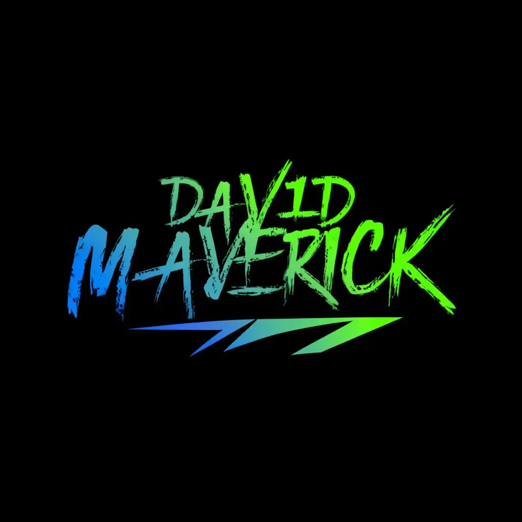 a logo design,with the text "David Maverick", main symbol:a logo design,with the text "David Maverick", main symbol:  URBAN TYPHOGRAPHY. Neon GREEN AND BLACK COLOr. LOGO,Moderate,clear background,Moderate,clear background