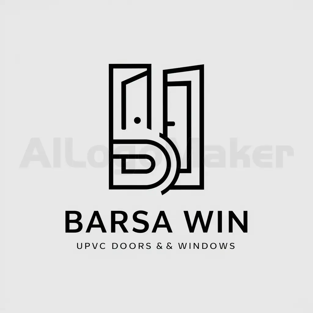 a logo design,with the text "Barsa Win", main symbol:Production of UPVC doors and windows,Moderate,be used in Others industry,clear background