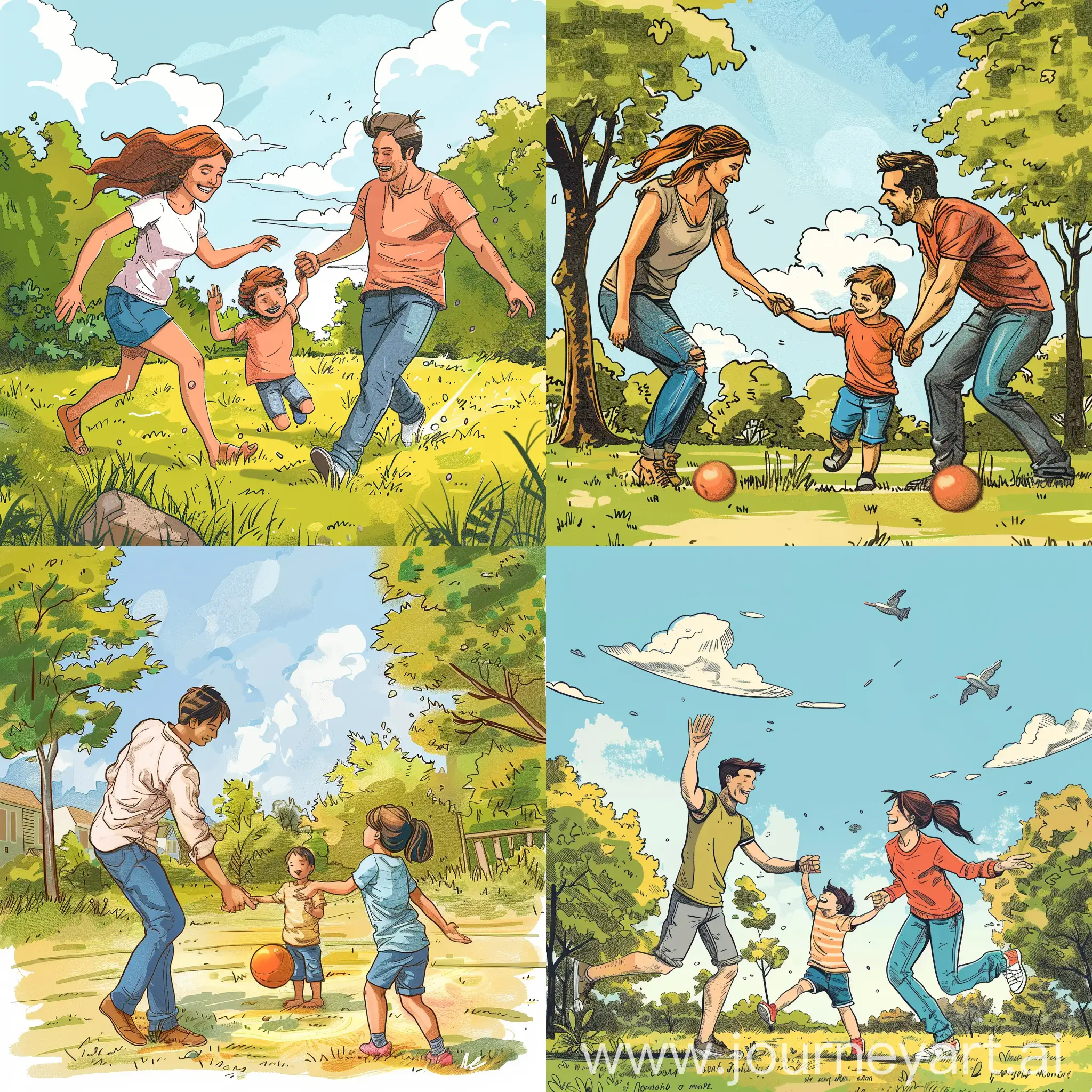 Outdoor-Family-Comics-Fun-with-Three-Members