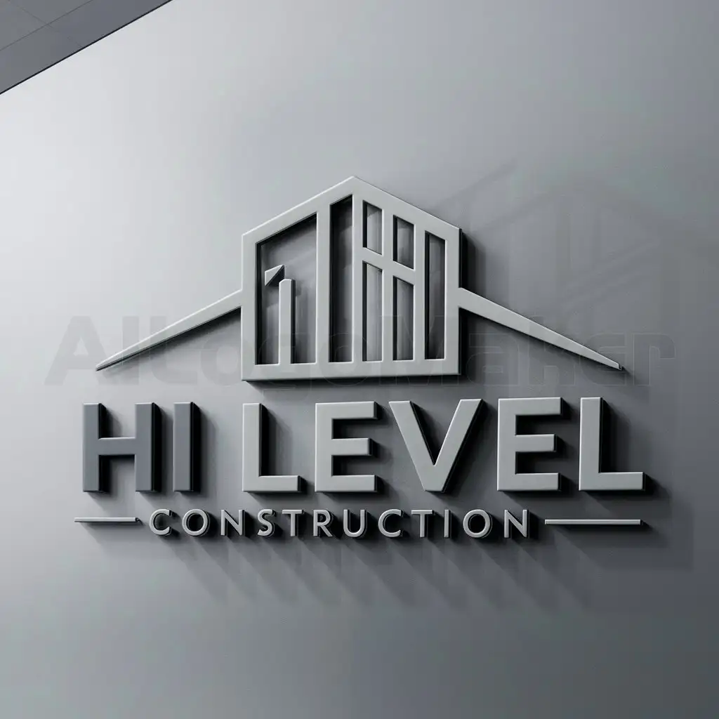 a logo design,with the text "Hi Level", main symbol:Name of organization,Moderate,be used in Construction industry,clear background