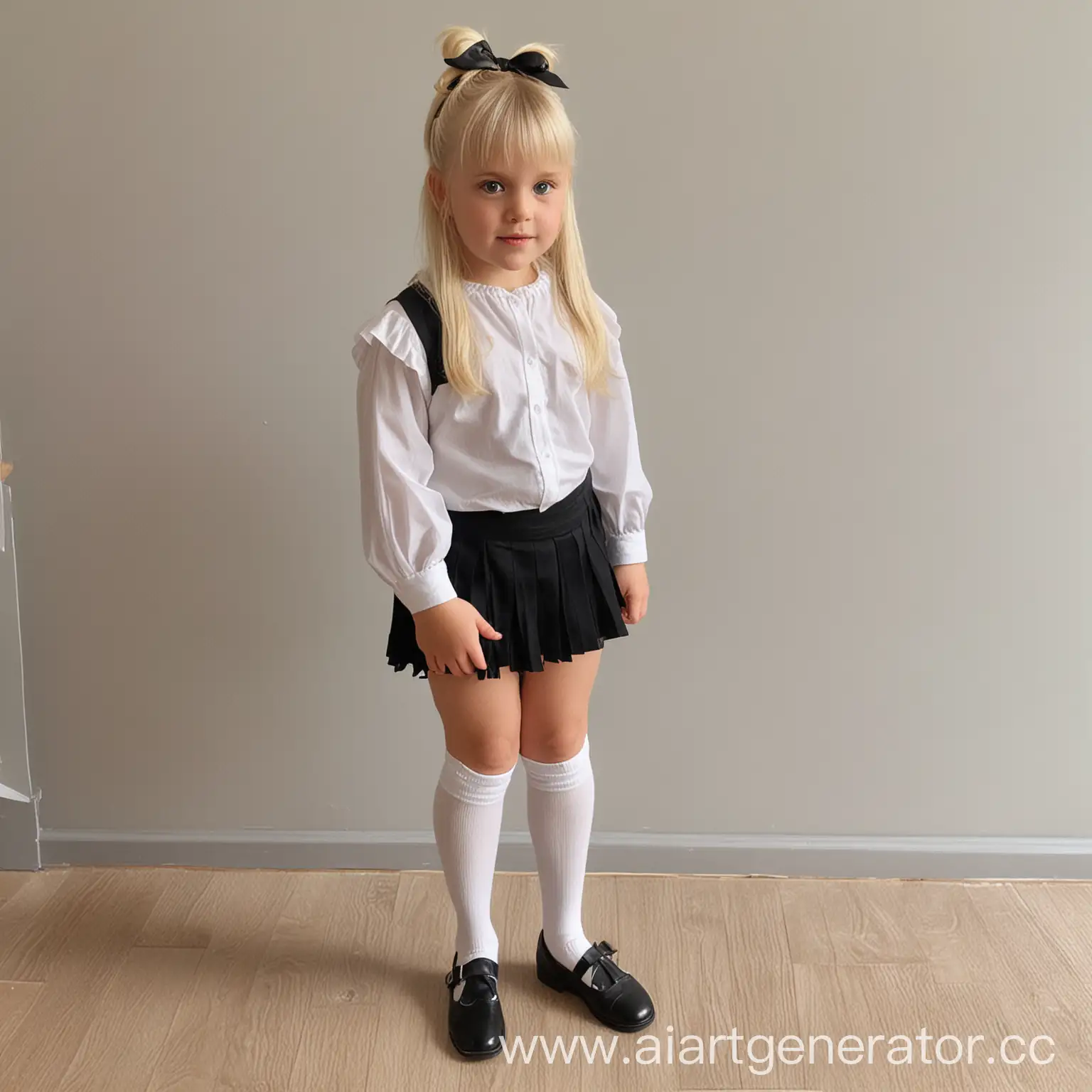 Young-Girl-in-Traditional-Schoolgirl-Attire-with-Ribbons-and-Sandals