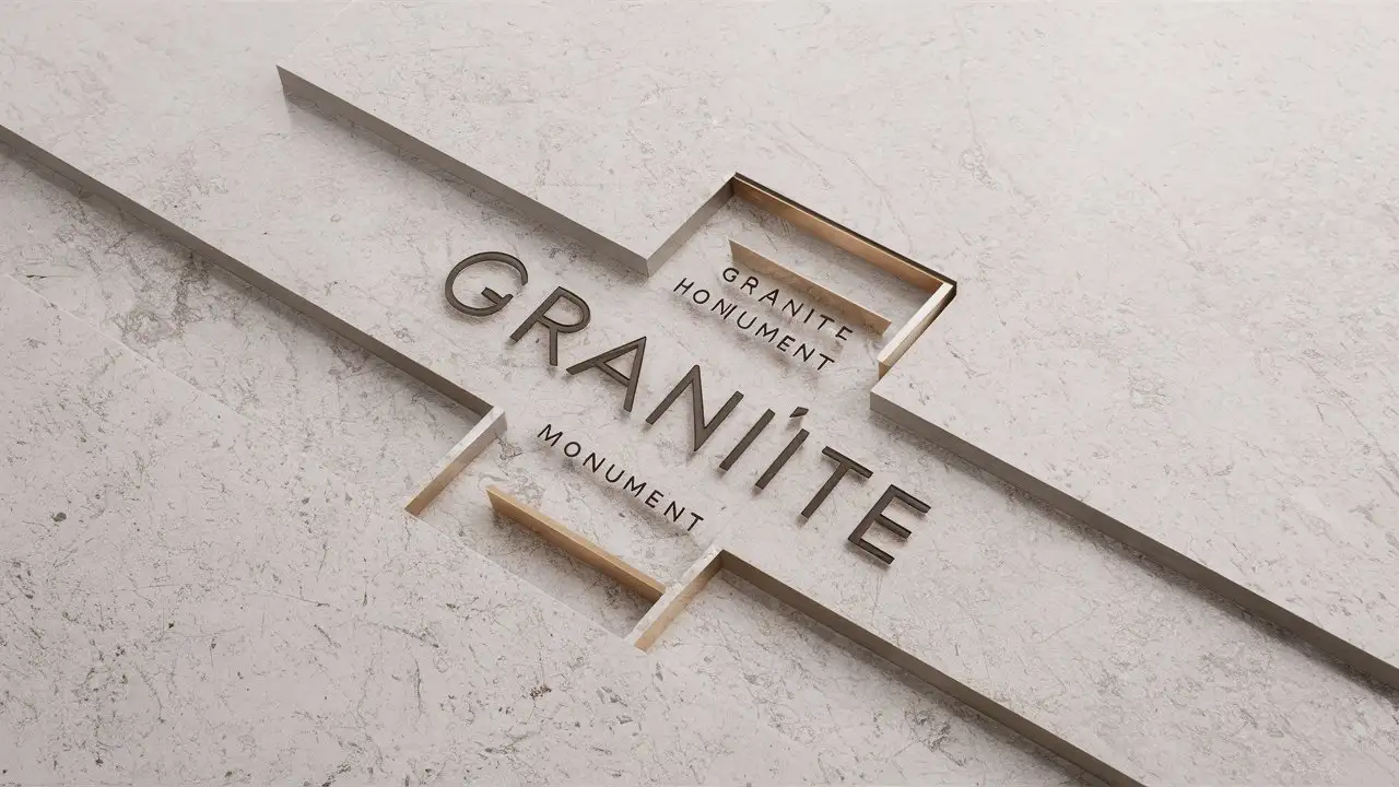 Minimalistic Granite Logo Design with Lines and Gravestones