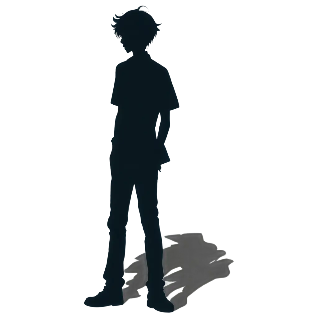 shadow of an anime boy