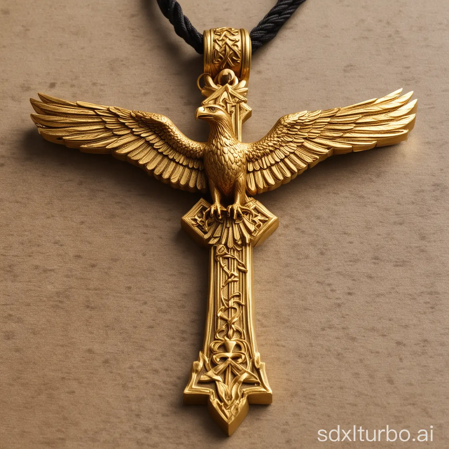 Eagle-Carrying-Golden-Cross-in-All-Directions