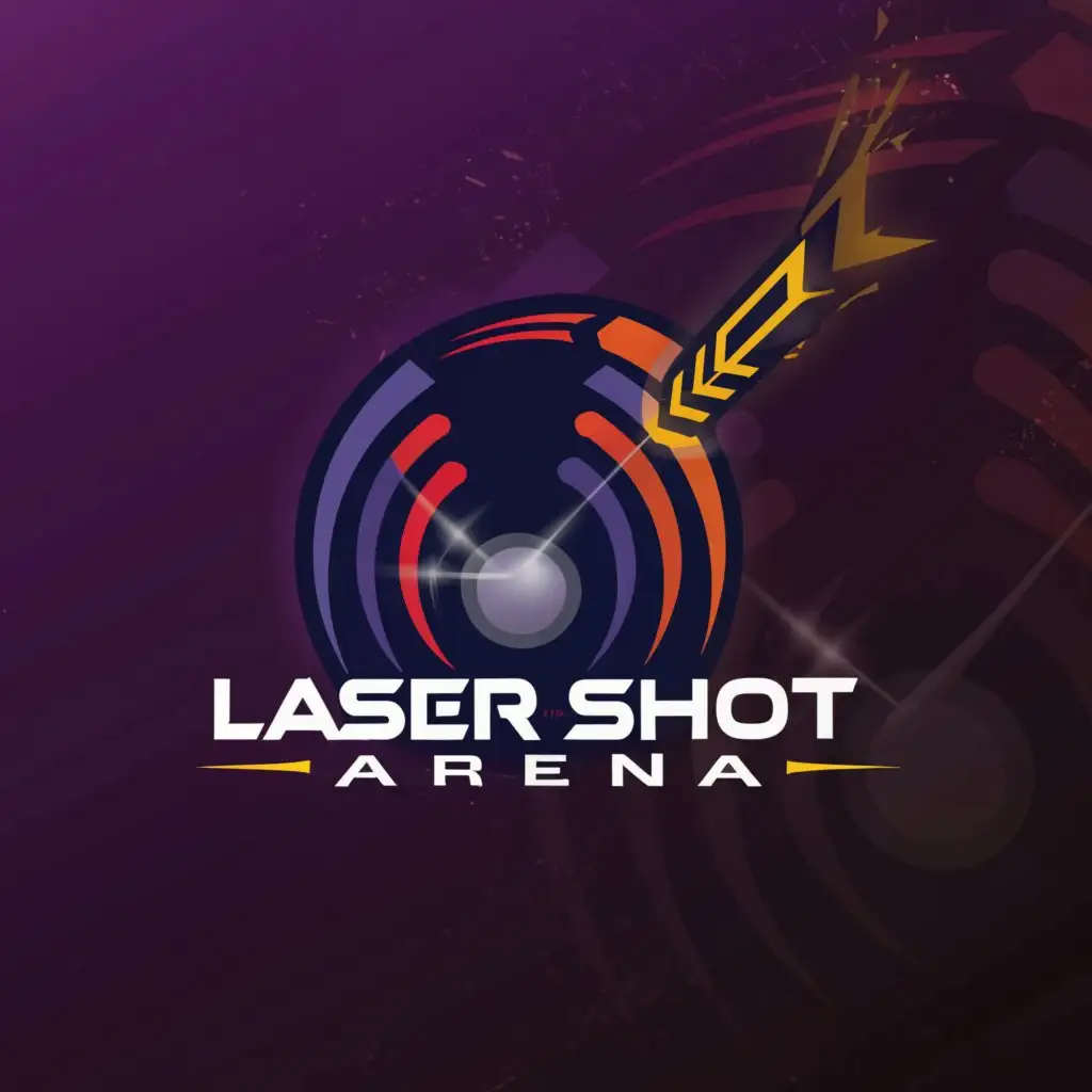 a logo design,with the text "Laser shot arena", main symbol:Laser tag arena,complex,be used in Entertainment industry,clear background