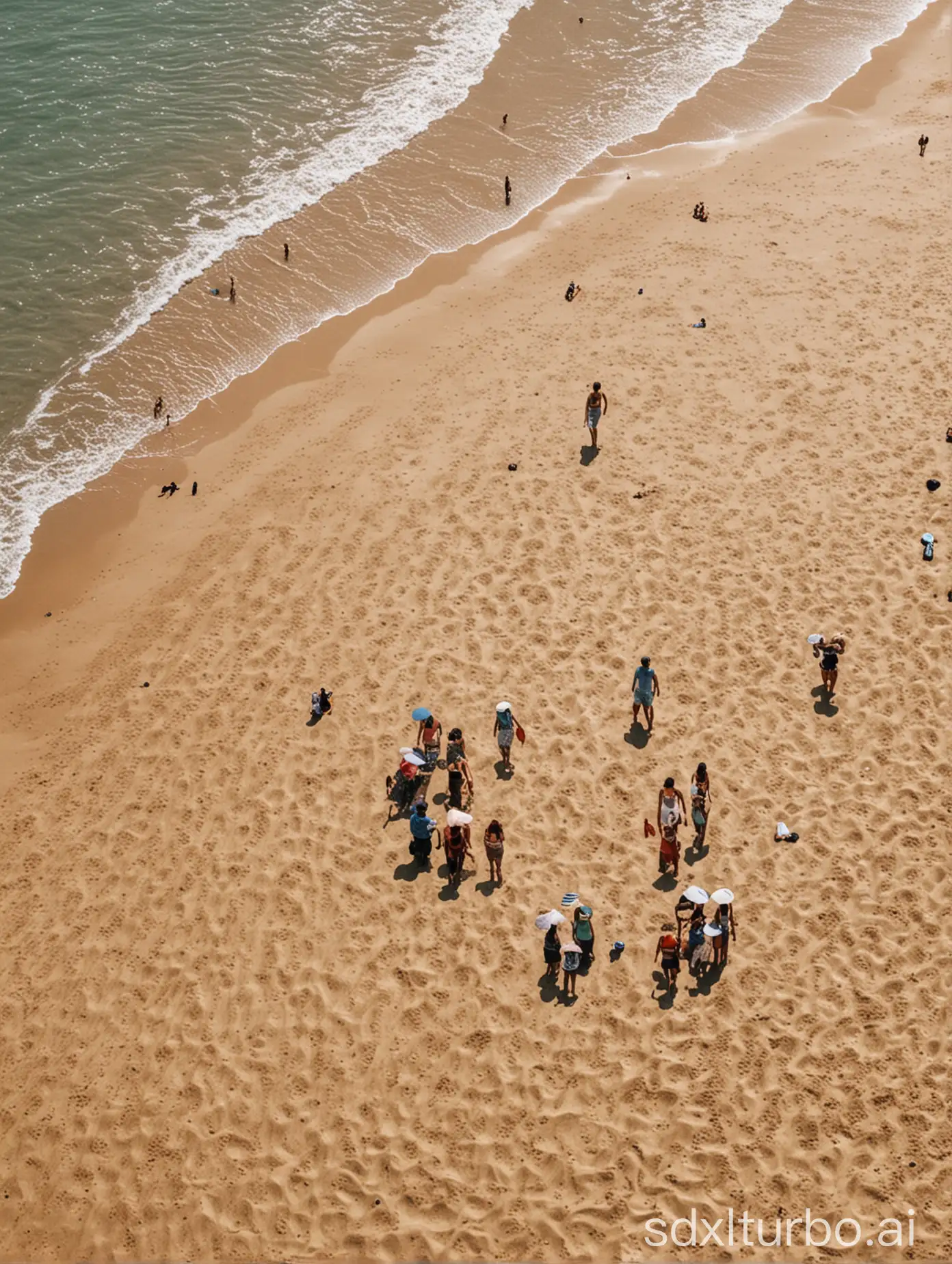 Beachgoers-Enjoying-a-Sunny-Day