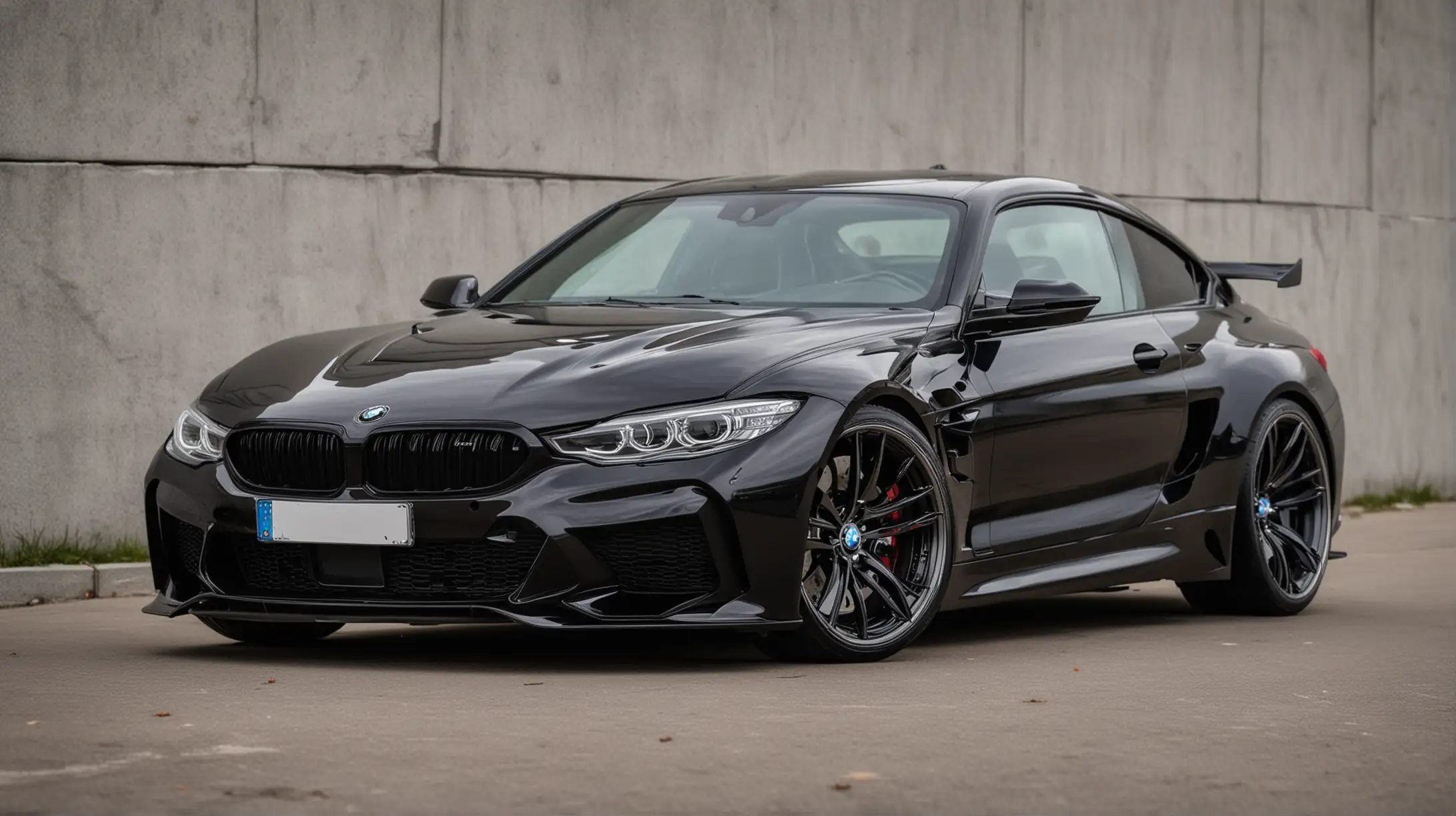 Luxurious Black BMW Sports Car with Included Headlights