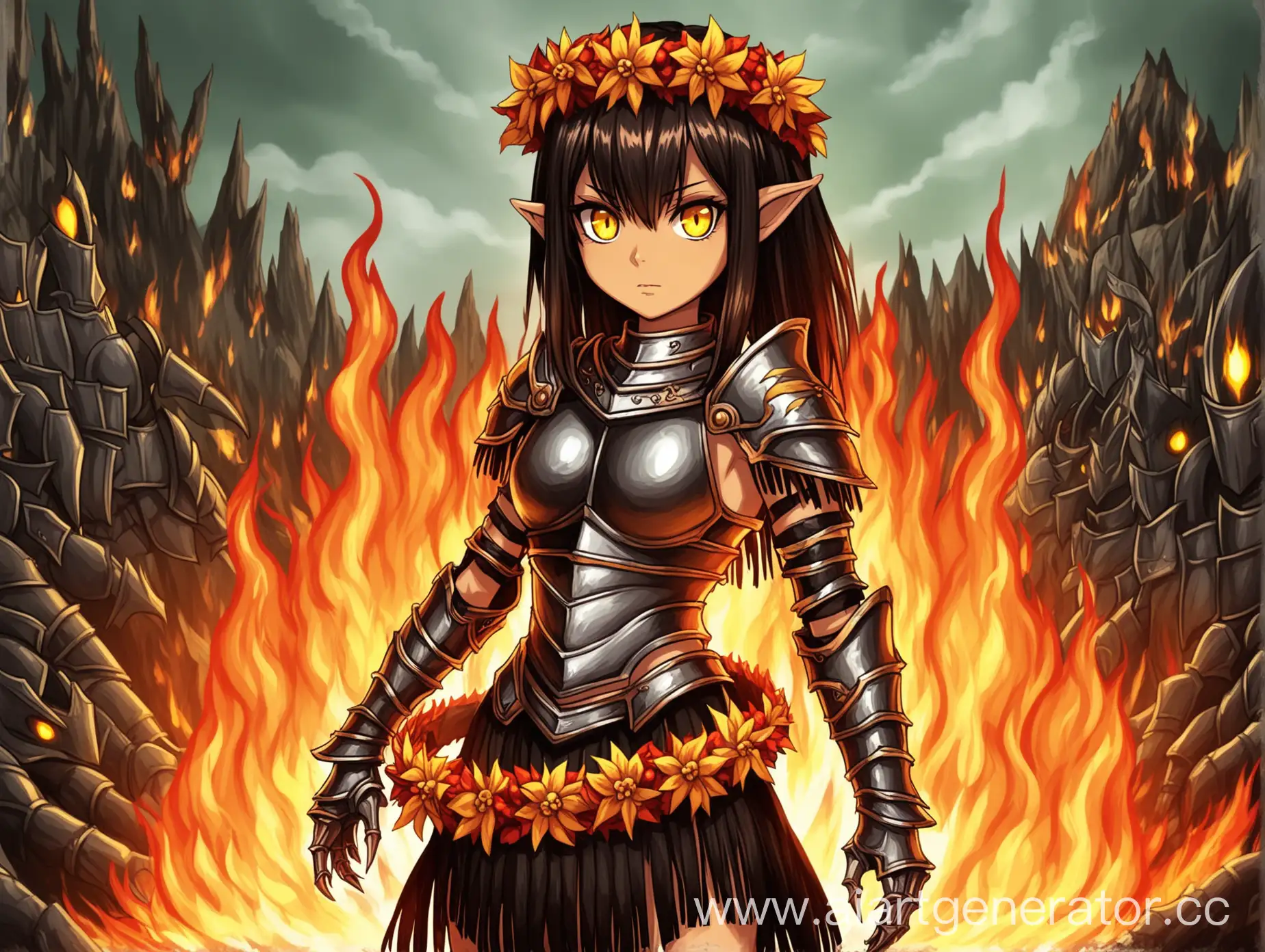 Fantasy-Arena-Battle-Gladiator-Monster-Girl-in-Dark-Armor