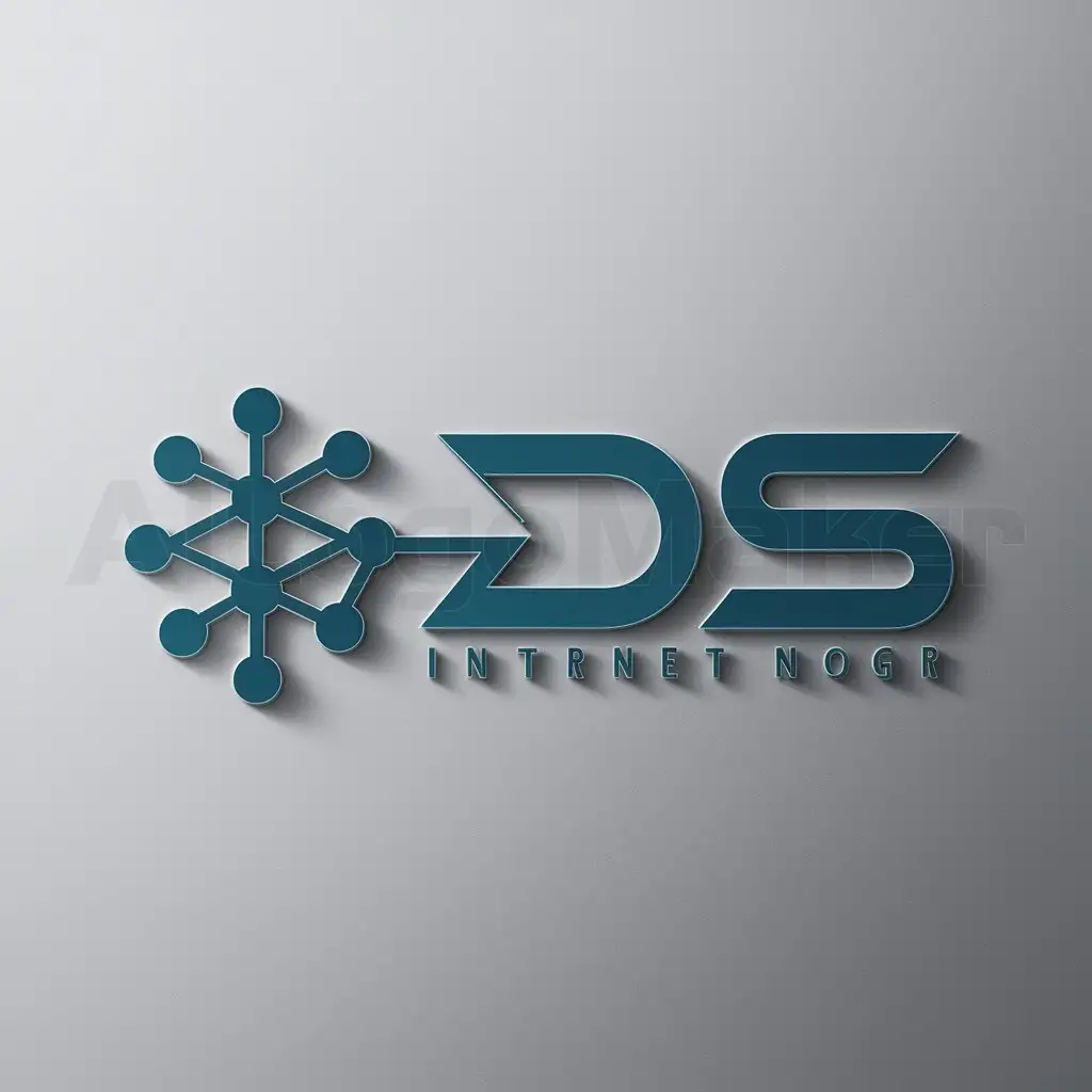 a logo design,with the text "DS", main symbol:neural network,Moderate,be used in Internet industry,clear background