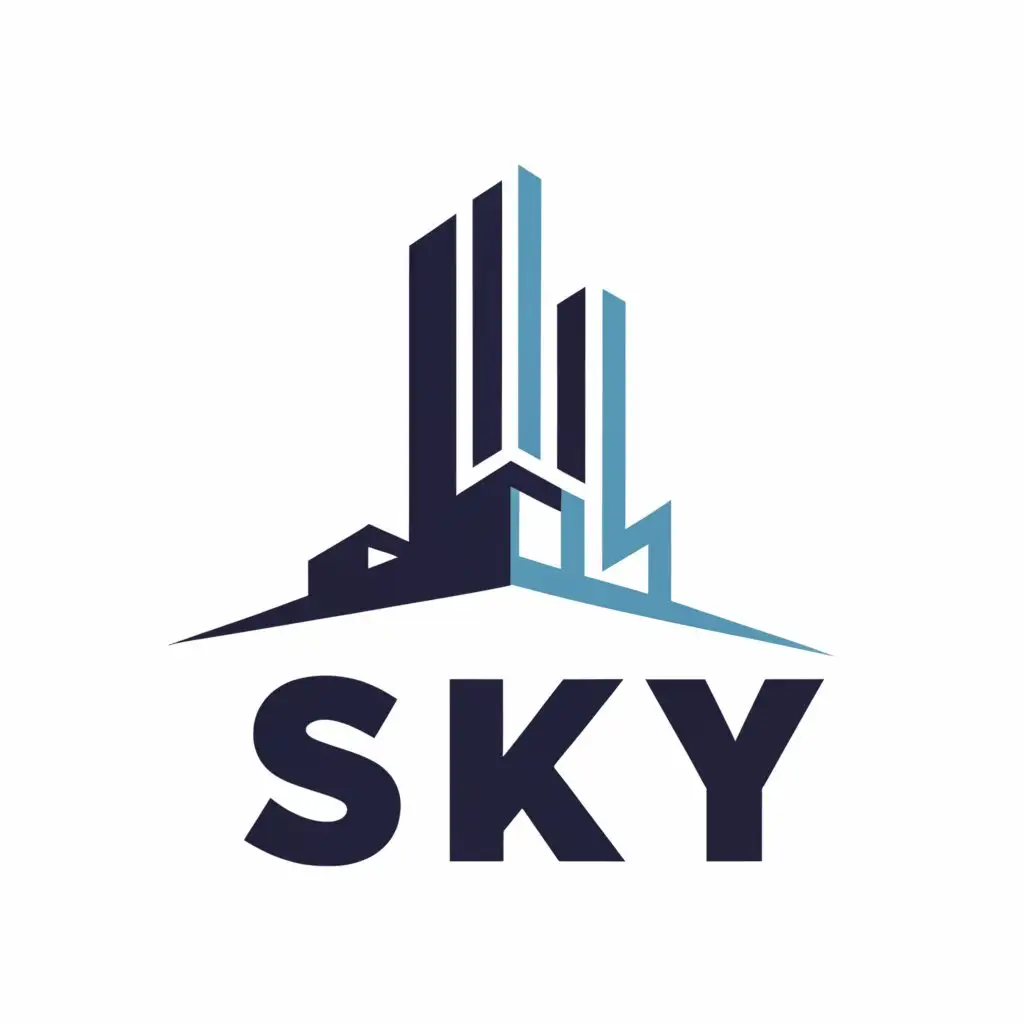 a logo design,with the text "SKY", main symbol:Huge projects,complex,be used in Construction industry,clear background