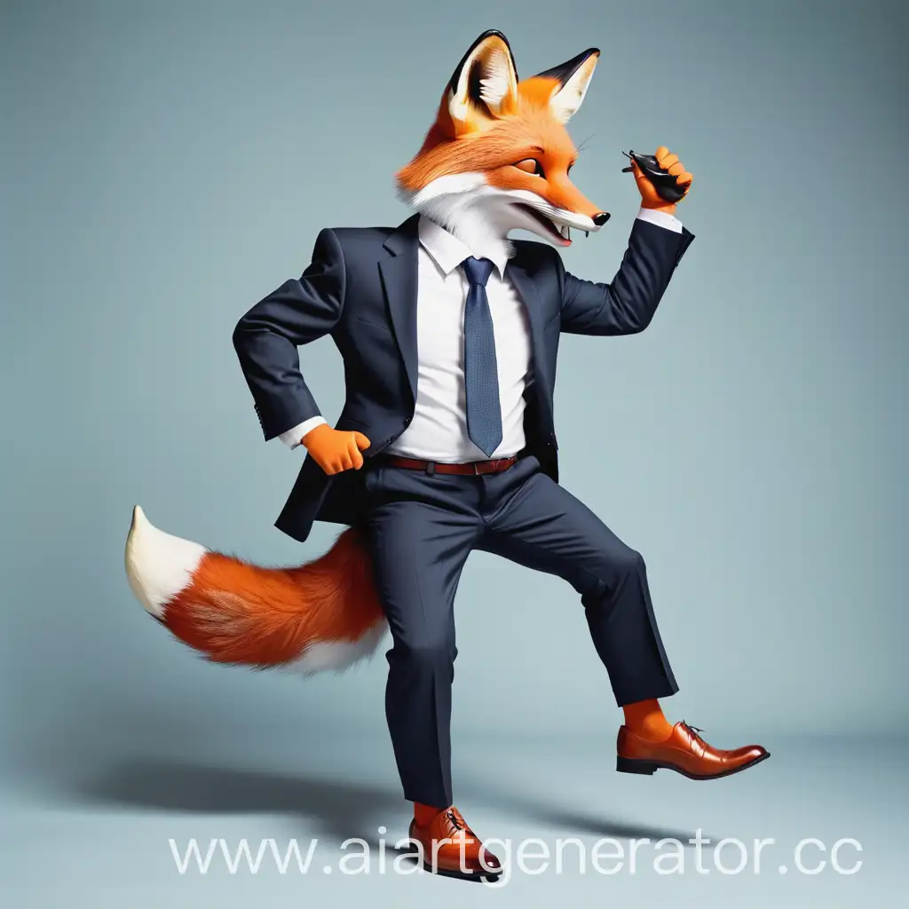 Smartly-Dressed-Fox-Celebrates-Clean-Shoes