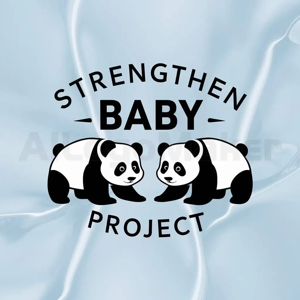 a logo design,with the text "["Strengthen","Baby","Project"]", main symbol:pandas,Moderate,clear background