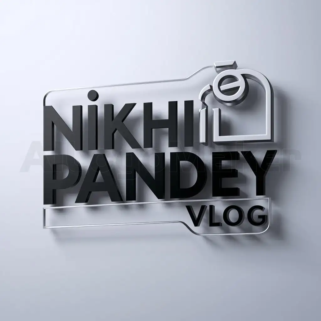 LOGO-Design-for-Nikhil-Pandey-Vlog-Bold-Text-with-Dynamic-Graphic-Element-on-Clear-Background
