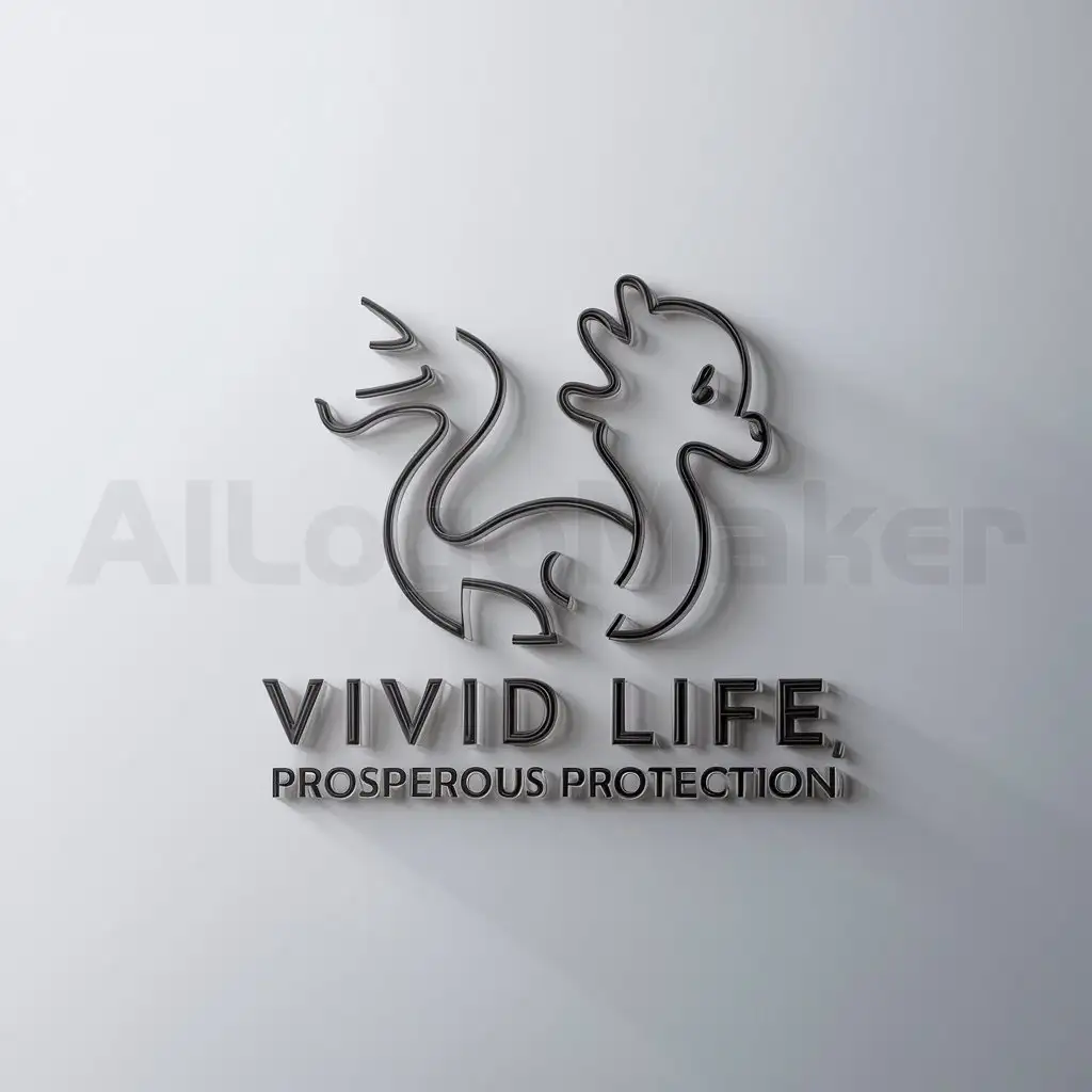 a logo design,with the text "vivid life, prosperous protection", main symbol:Xuanlong baby,Minimalistic,be used in Home Family industry,clear background