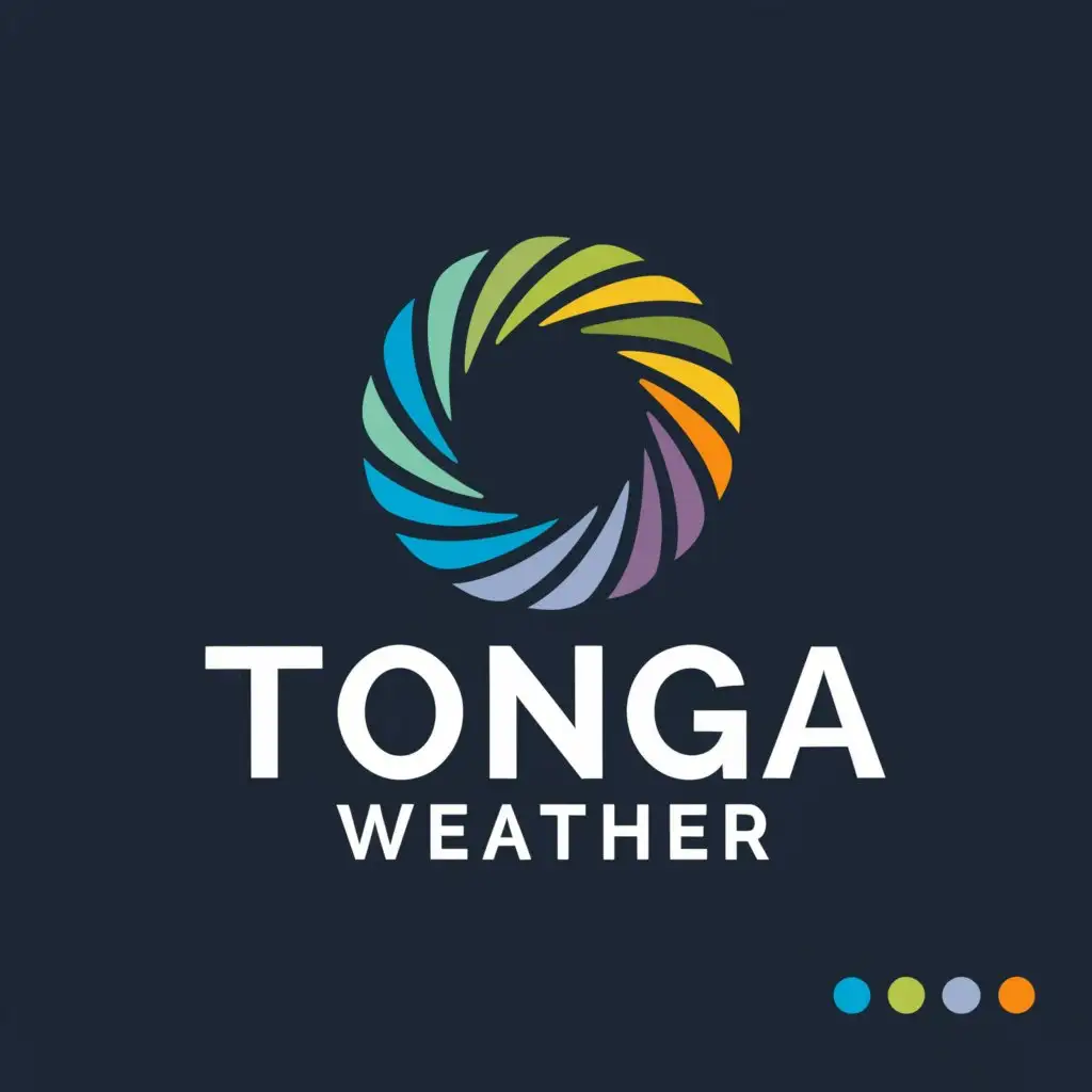 a logo design,with the text "Tonga Weather", main symbol:Cyclone,Moderate,be used in Others industry,clear background