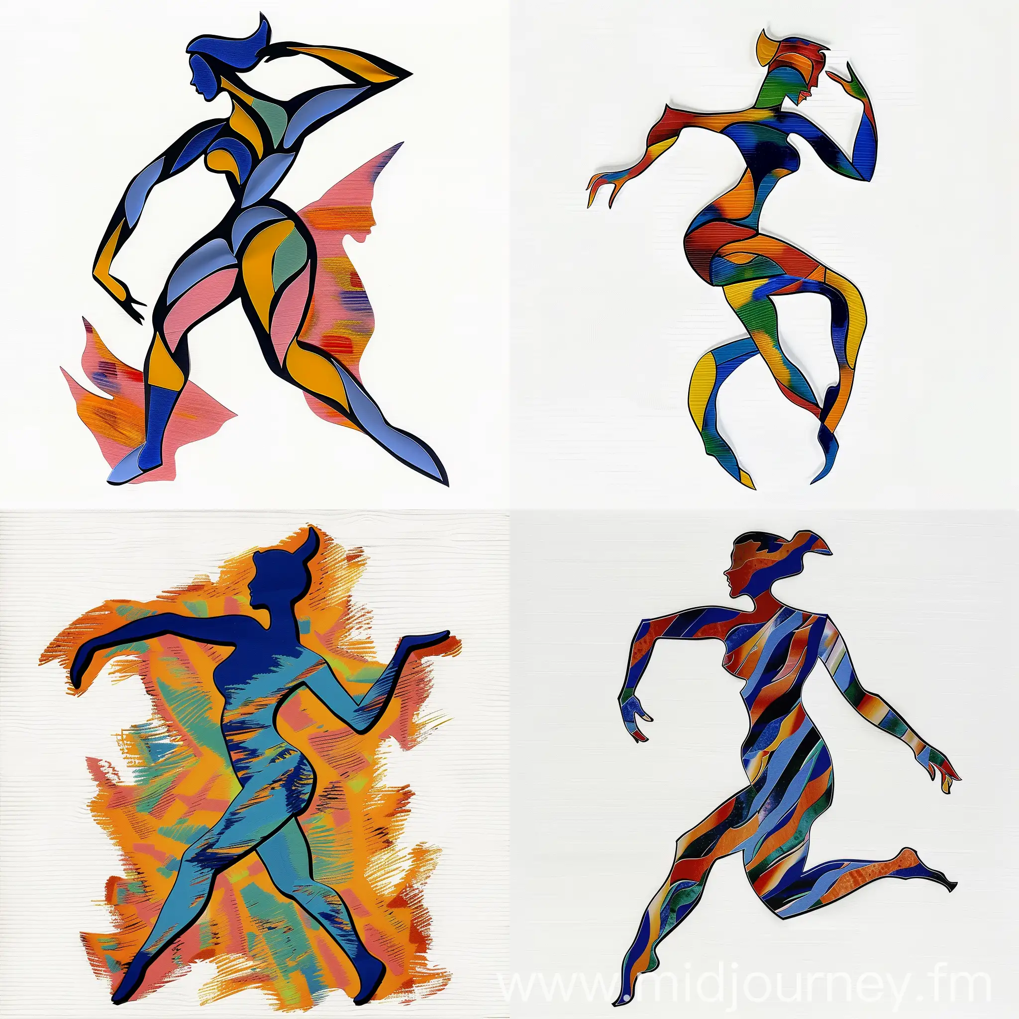 Vibrant Dancing Woman Henri Matisse Style Paper CutOut Art | JourneyArt