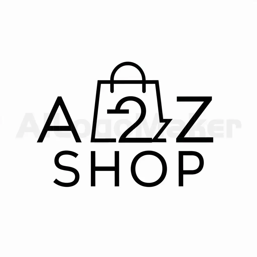 a logo design,with the text "A2Z SHOP", main symbol:A shopping style,Moderate,be used in Shopping industry,clear background