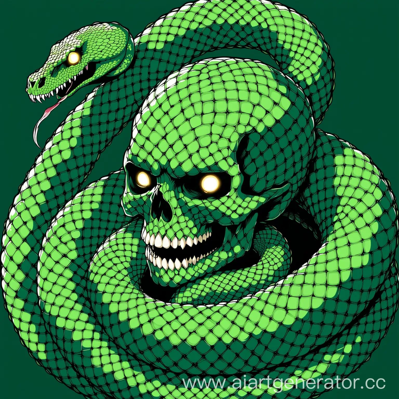 Anime-Style-Skull-Wrapped-in-Serpent