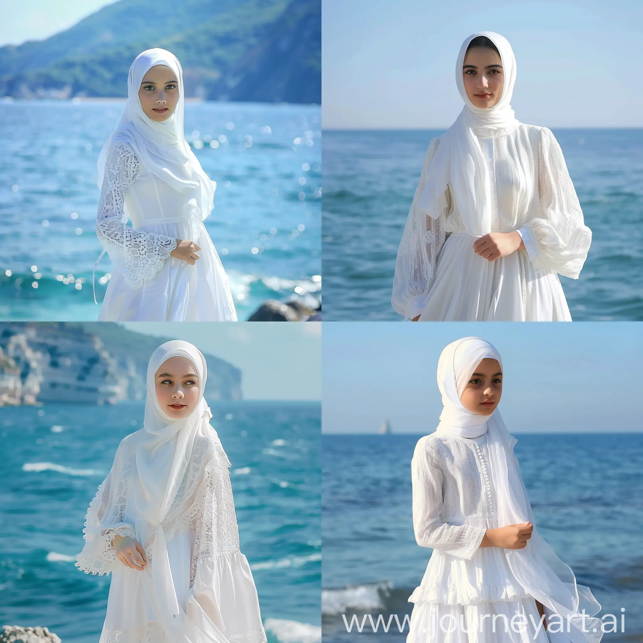 Girl-in-White-Hijab-Standing-by-the-Sea