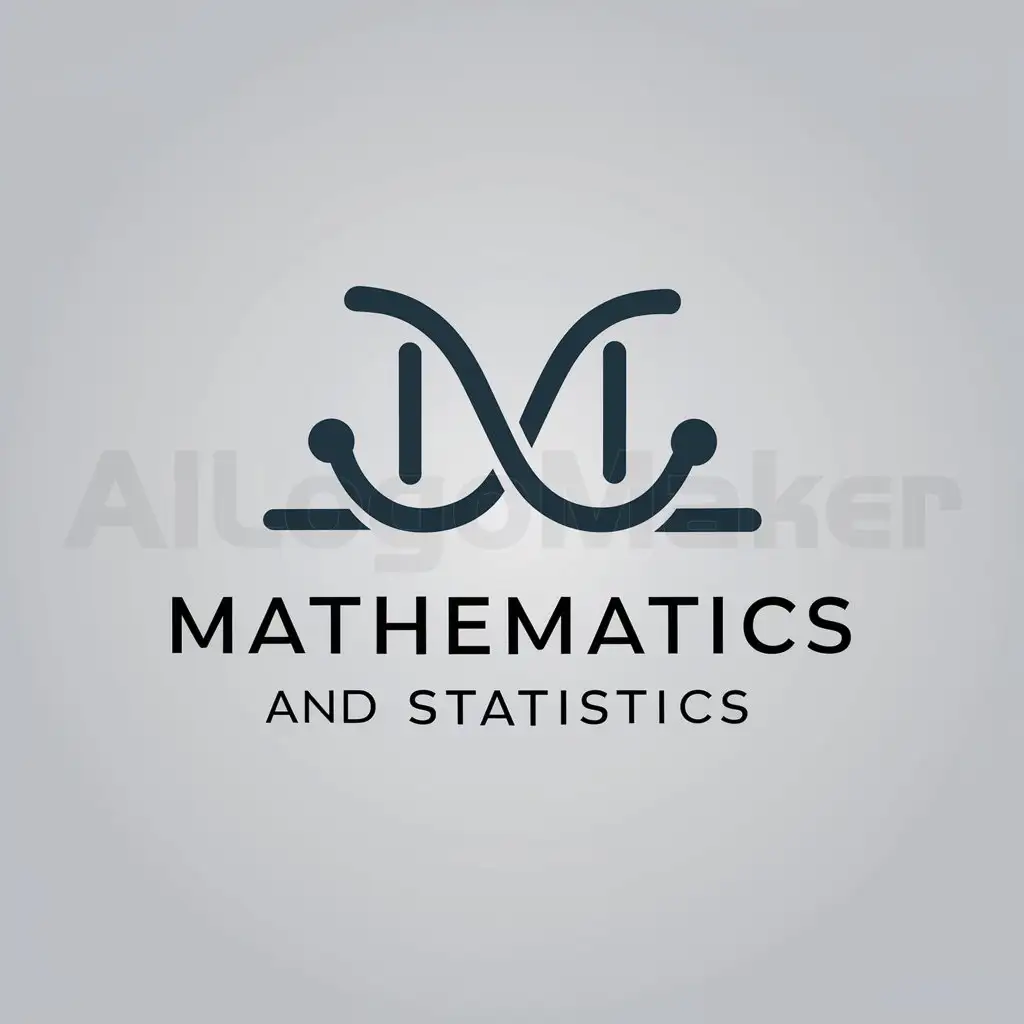 a logo design,with the text "mathematics and statistics", main symbol:statistical curves,Moderate,clear background