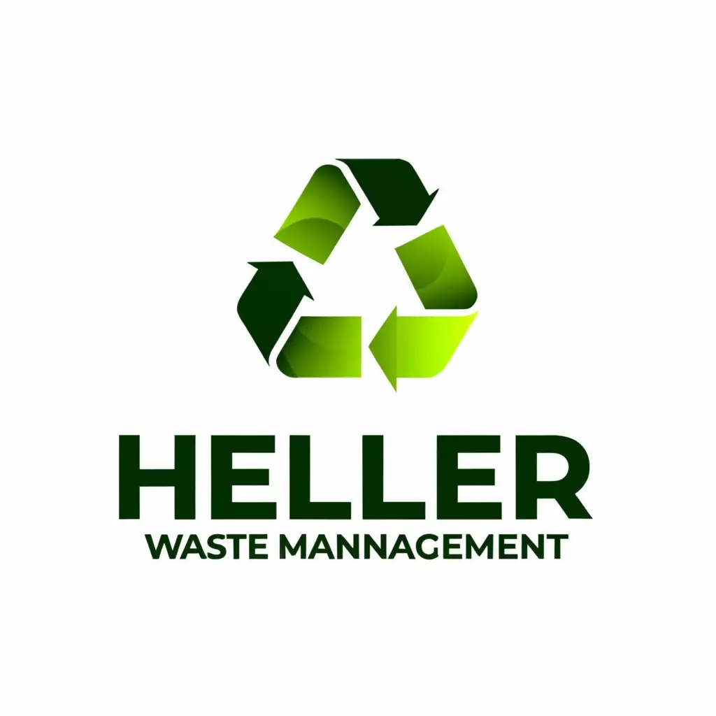 a logo design,with the text "Heller Waste Management", main symbol:A recycling symbol in a container. Colour scheme nature green, gradient. Reliable, trustworthy.,Moderate,be used in Automotive industry,clear background