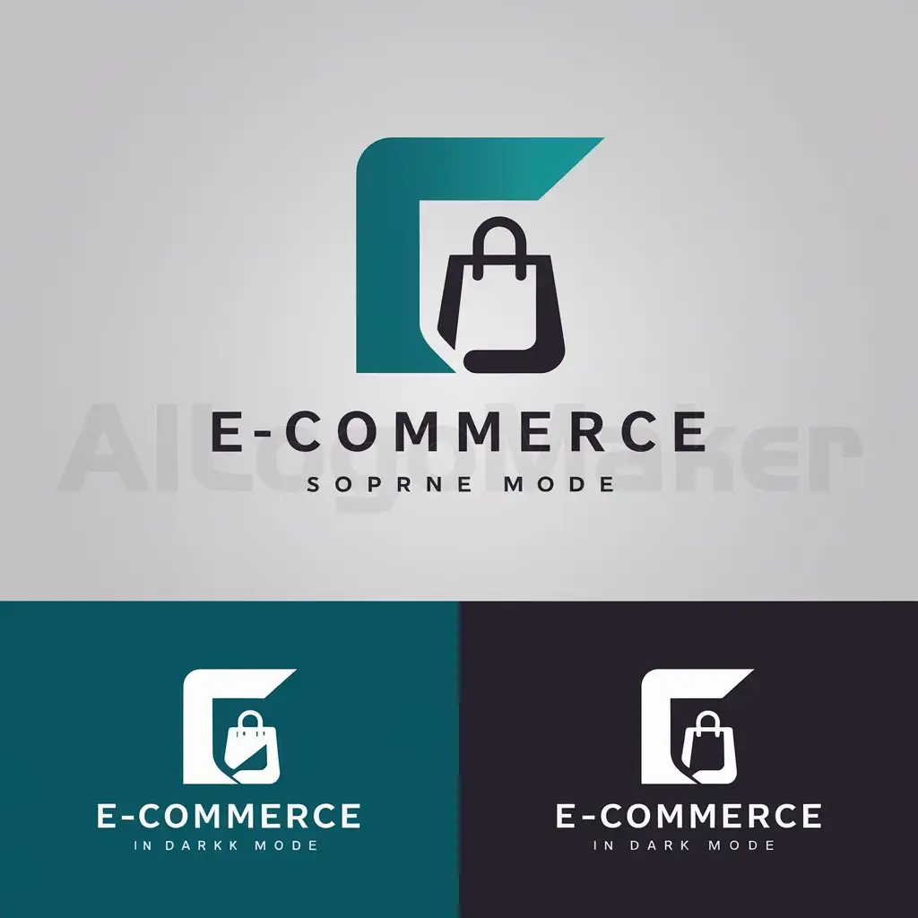 a logo design,with the text "e", main symbol:a logo design,with the text 'E-Commerce', main symbol:Create a logo for an E-commerce . The logo should have two versions: one for the regular (light) mode and one for the dark mode. The design should be modern, sleek, and professional, reflecting the essence of online shopping and digital marketing. The logo should be easily recognizable and adaptable to different sizes and platforms. Please include appropriate color schemes and ensure that the logo maintains its identity and readability in both light and dark modes.,Moderate,clear background