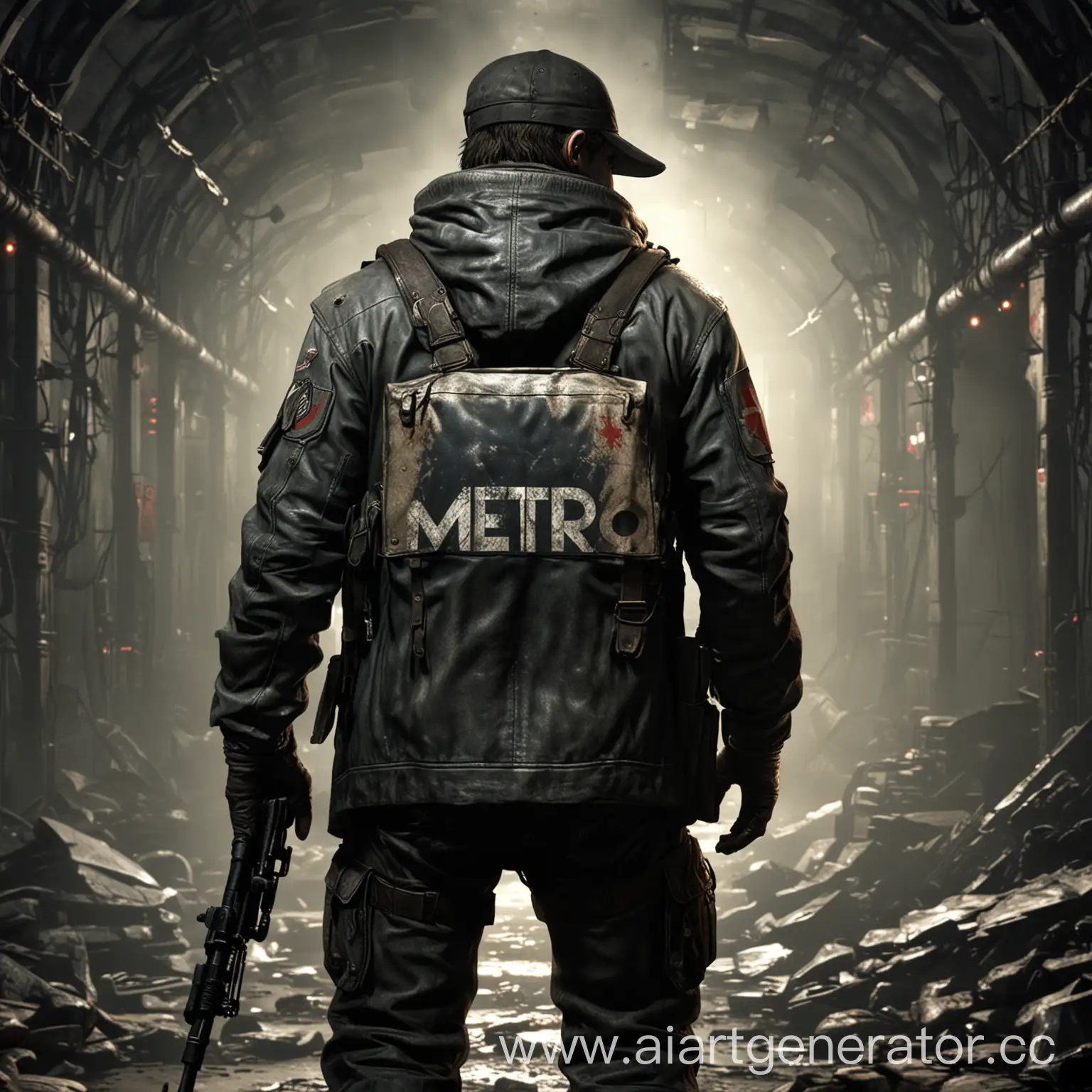 Stalker-Standing-in-PostApocalyptic-Metro-Tunnel