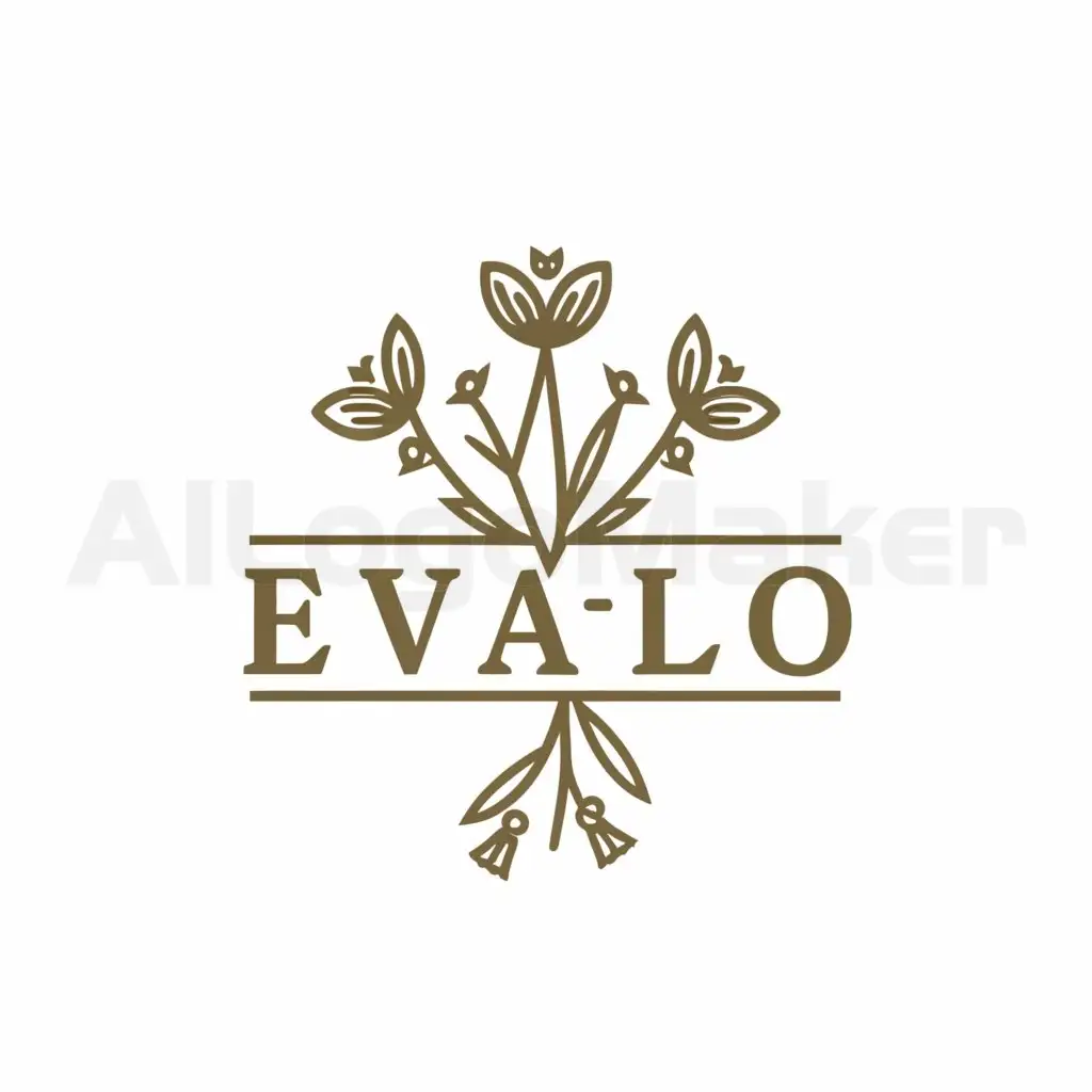 a logo design,with the text "EVA-LO", main symbol:Flowers, cafe building,Moderate,clear background