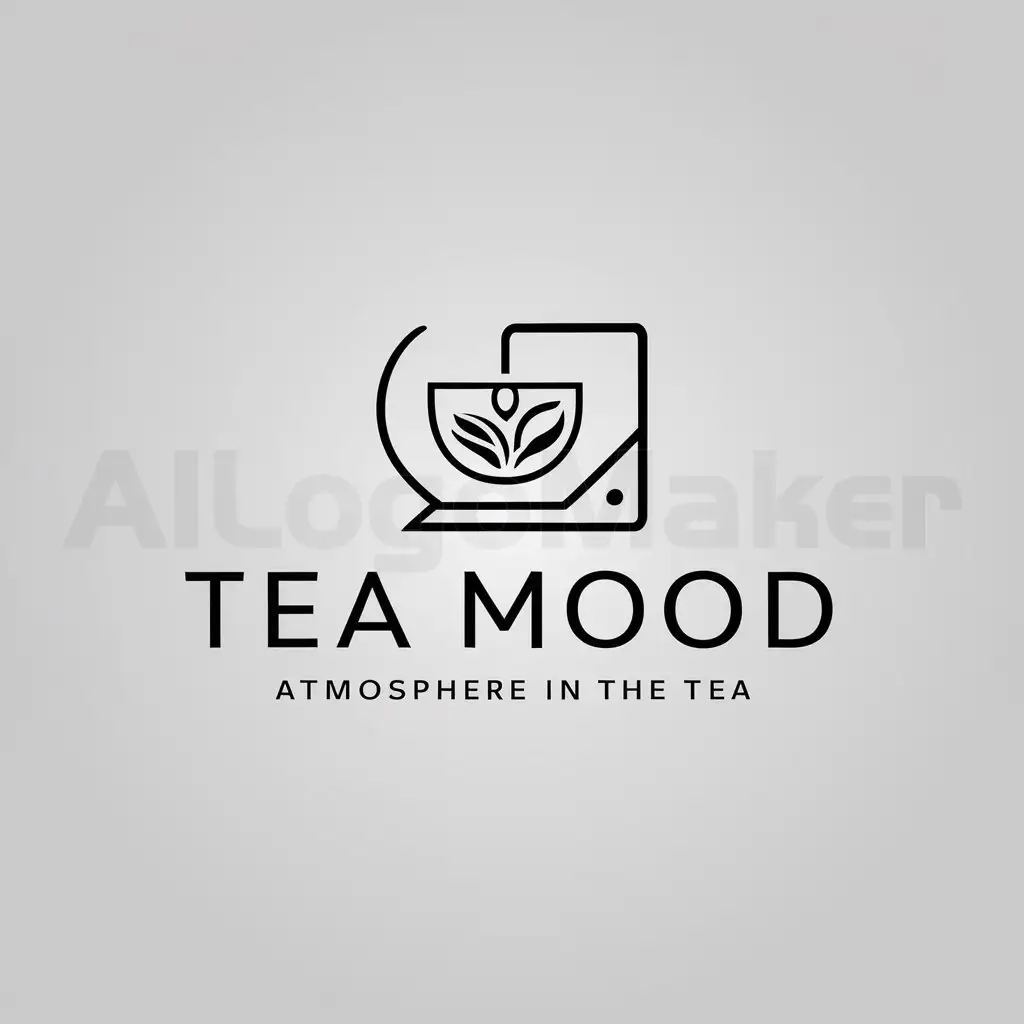 a logo design,with the text "tea mood/atmosphere in the tea", main symbol:tea-pick machine,Minimalistic,be used in Technology industry,clear background