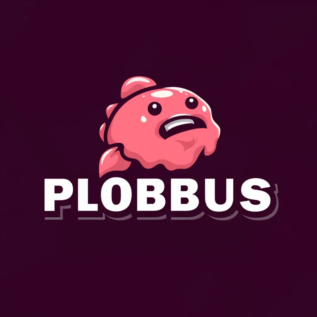 a logo design,with the text "Plorbus", main symbol:Angry Blobfish,Minimalistic,be used in Esports industry,clear background