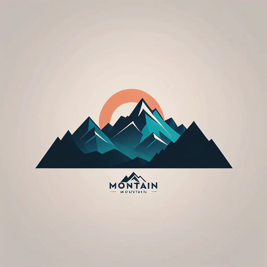 Create a vector logo of a minimalist mountain range
