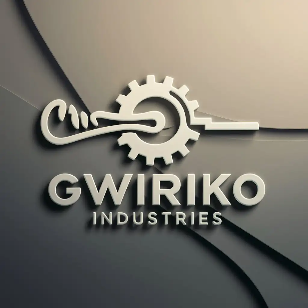 a logo design,with the text "GWIRIKO INDUSTRIES", main symbol:ciwara and gear,complex,clear background