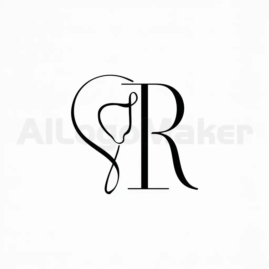 a logo design,with the text "ER", main symbol:earring,Minimalistic,clear background